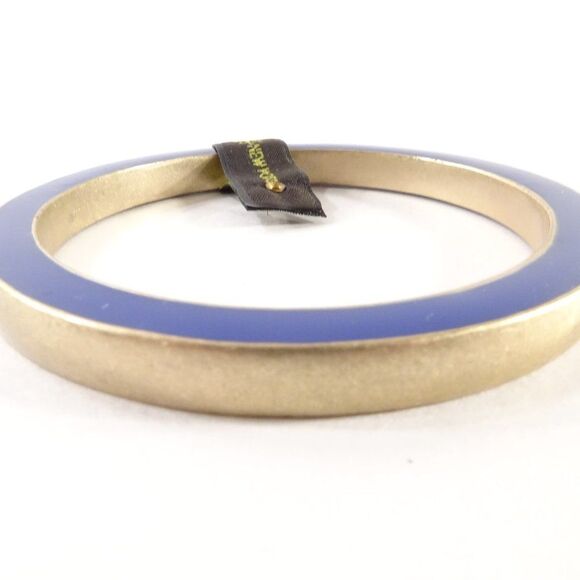 Gerard Yosca Enamel Brass two Way Bangle Bracelet NWOT 150 BLUE BRASS - Picture 6 of 15